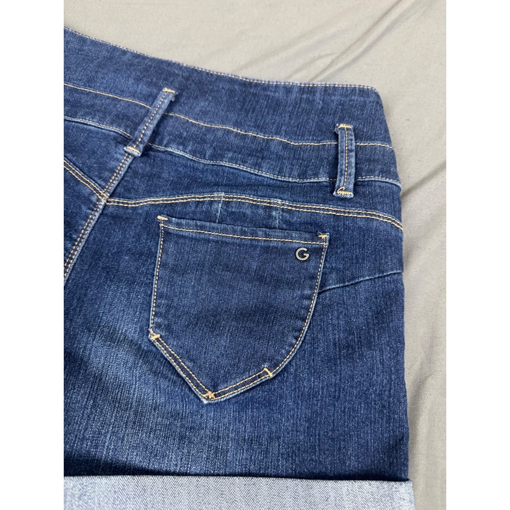 G by GUESS Womens High Waisted Cuffed Denim Shorts Dark Wash Blue Size 29 R60D08 - Picture 16 of 16